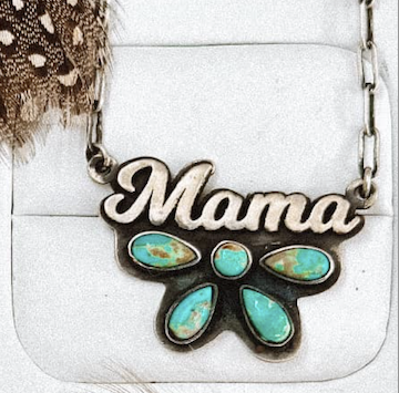 Turquoise Silver Stone Necklace for Mama – Krush Kandy