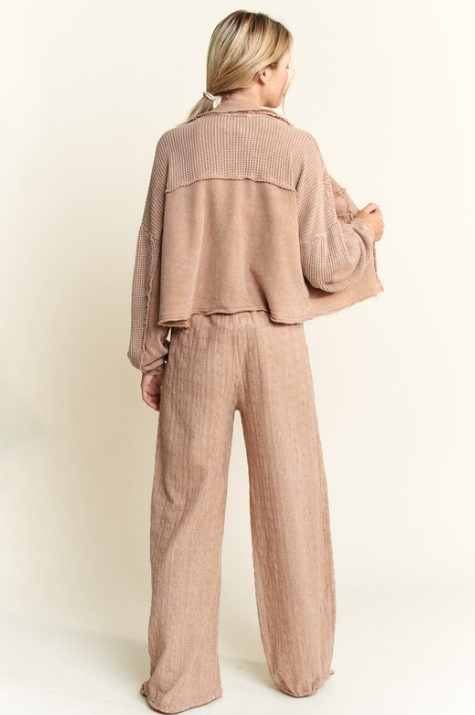 Mineral Wash Eyelet Tie Hem Joggers-Pants-Krush Kandy, Women's Online Fashion Boutique Located in Phoenix, Arizona (Scottsdale Area)