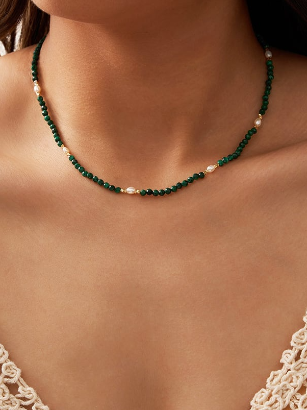 Fairytale Ending Natural Beaded Stone Necklace-Necklaces-Krush Kandy, Women's Online Fashion Boutique Located in Phoenix, Arizona (Scottsdale Area)