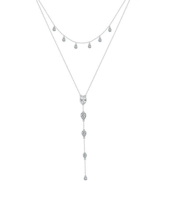 Double Layer Chain Tassel Lariat Necklace-Necklaces-Krush Kandy, Women's Online Fashion Boutique Located in Phoenix, Arizona (Scottsdale Area)