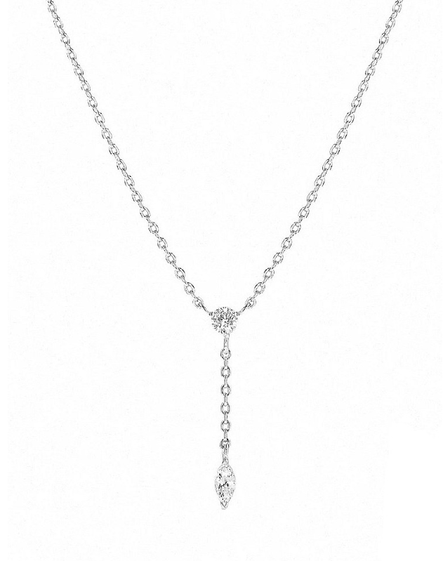 Dainty Lariat Crystal Necklace-Necklaces-Krush Kandy, Women's Online Fashion Boutique Located in Phoenix, Arizona (Scottsdale Area)