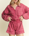 Mineral Washlong sleeve romper-Jumpsuits & Rompers-Krush Kandy, Women's Online Fashion Boutique Located in Phoenix, Arizona (Scottsdale Area)