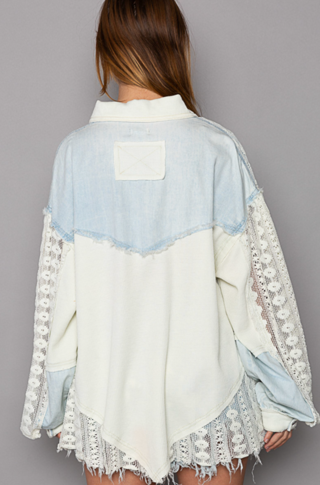 POL Lace Jean Jacket-Jackets-Krush Kandy, Women's Online Fashion Boutique Located in Phoenix, Arizona (Scottsdale Area)