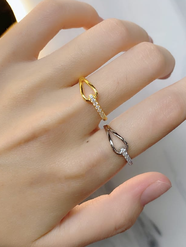 Cubic Zirconia Geometric Minimalist Band Ring-Ring-Krush Kandy, Women's Online Fashion Boutique Located in Phoenix, Arizona (Scottsdale Area)