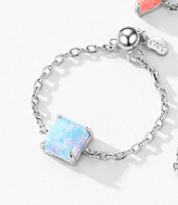 Sterling Silver Opal Geometric Minimalist Band Ring-Ring-Krush Kandy, Women's Online Fashion Boutique Located in Phoenix, Arizona (Scottsdale Area)