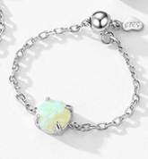 Sterling Silver Opal Geometric Minimalist Band Ring-Ring-Krush Kandy, Women's Online Fashion Boutique Located in Phoenix, Arizona (Scottsdale Area)