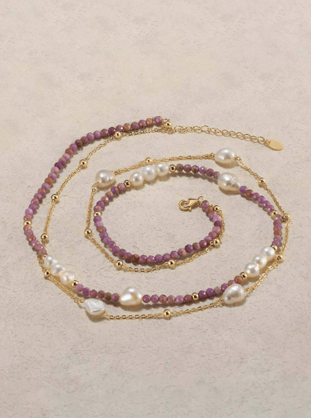 Natural Stone Minimalist Multi Strand Necklace-Necklaces-Krush Kandy, Women's Online Fashion Boutique Located in Phoenix, Arizona (Scottsdale Area)