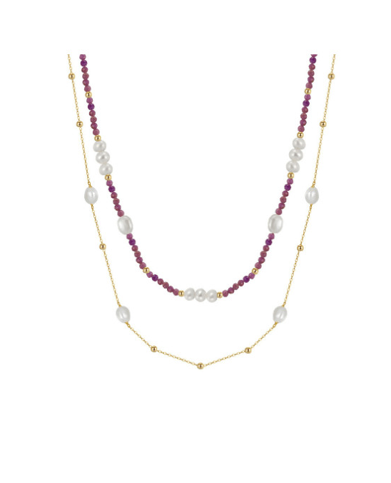 Natural Stone Minimalist Multi Strand Necklace-Necklaces-Krush Kandy, Women's Online Fashion Boutique Located in Phoenix, Arizona (Scottsdale Area)