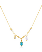 Turquoise Geometric Vintage Necklace-Necklaces-Krush Kandy, Women's Online Fashion Boutique Located in Phoenix, Arizona (Scottsdale Area)