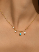 Turquoise Geometric Vintage Necklace-Necklaces-Krush Kandy, Women's Online Fashion Boutique Located in Phoenix, Arizona (Scottsdale Area)