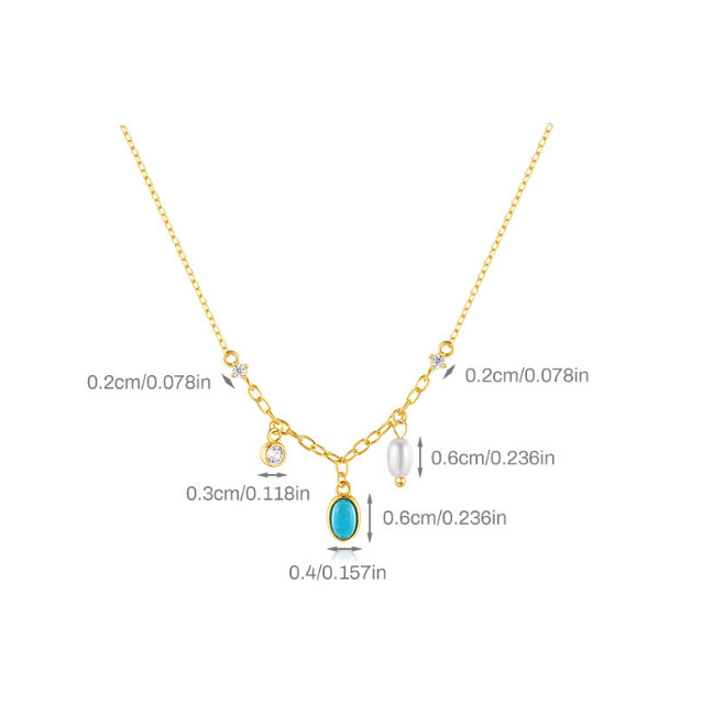 Turquoise Geometric Vintage Necklace-Necklaces-Krush Kandy, Women's Online Fashion Boutique Located in Phoenix, Arizona (Scottsdale Area)