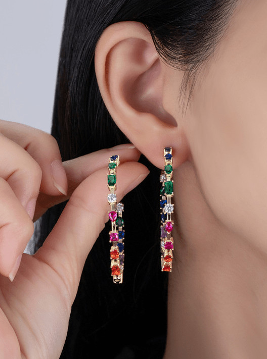 Cubic Zirconia Geometric Minimalist Stud Earrings-Earrings-Krush Kandy, Women's Online Fashion Boutique Located in Phoenix, Arizona (Scottsdale Area)