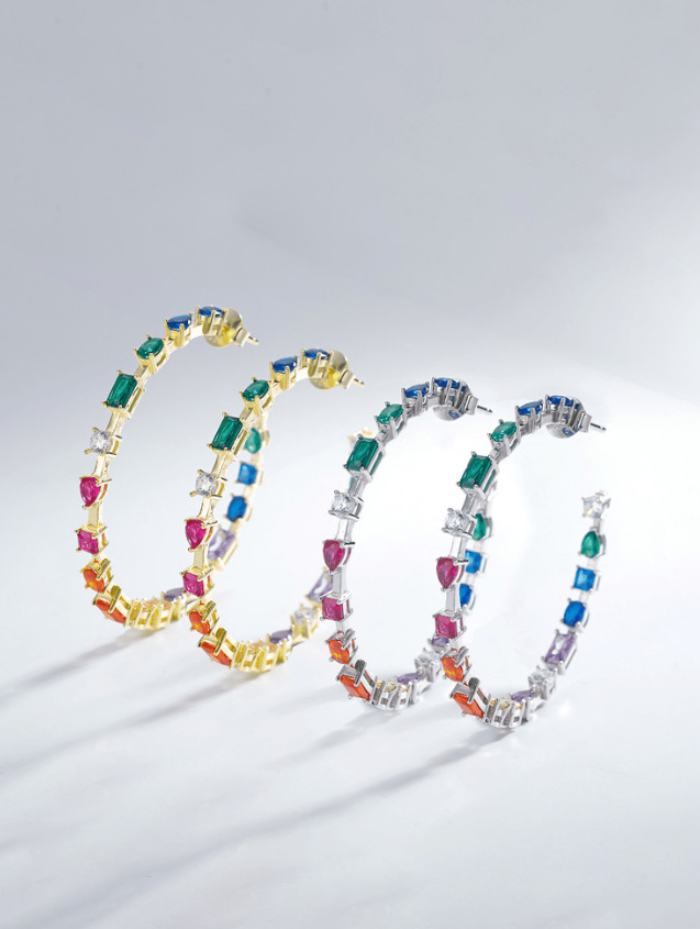 Cubic Zirconia Geometric Minimalist Stud Earrings-Earrings-Krush Kandy, Women's Online Fashion Boutique Located in Phoenix, Arizona (Scottsdale Area)