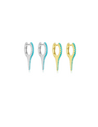 Turquoise Geometric Minimalist Huggie Earrings-Earrings-Krush Kandy, Women's Online Fashion Boutique Located in Phoenix, Arizona (Scottsdale Area)