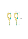 Turquoise Geometric Minimalist Huggie Earrings-Earrings-Krush Kandy, Women's Online Fashion Boutique Located in Phoenix, Arizona (Scottsdale Area)