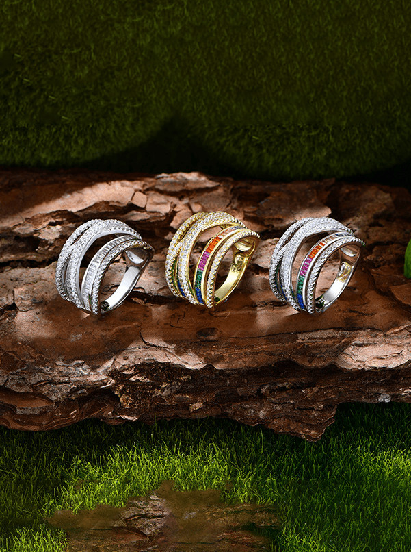 Cubic Zirconia Geometric Luxury Stackable Ring-Ring-Krush Kandy, Women's Online Fashion Boutique Located in Phoenix, Arizona (Scottsdale Area)