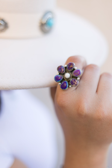 Hot Like Lava Daisy Stone Rings-Ring-Krush Kandy, Women's Online Fashion Boutique Located in Phoenix, Arizona (Scottsdale Area)