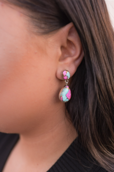 Cotton Candy Slab Drop Earrings-Earrings-Krush Kandy, Women's Online Fashion Boutique Located in Phoenix, Arizona (Scottsdale Area)