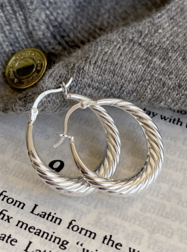 Vintage Corrugated Hoop Earrings-Earrings-Krush Kandy, Women's Online Fashion Boutique Located in Phoenix, Arizona (Scottsdale Area)
