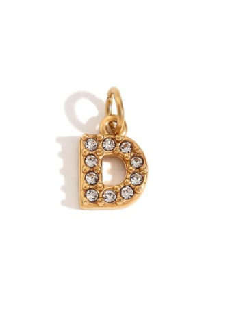 Rhinestone Letter Charm-Necklaces-Krush Kandy, Women's Online Fashion Boutique Located in Phoenix, Arizona (Scottsdale Area)