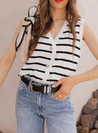 Striped V-Neck Knit Vest-Krush Kandy, Women's Online Fashion Boutique Located in Phoenix, Arizona (Scottsdale Area)