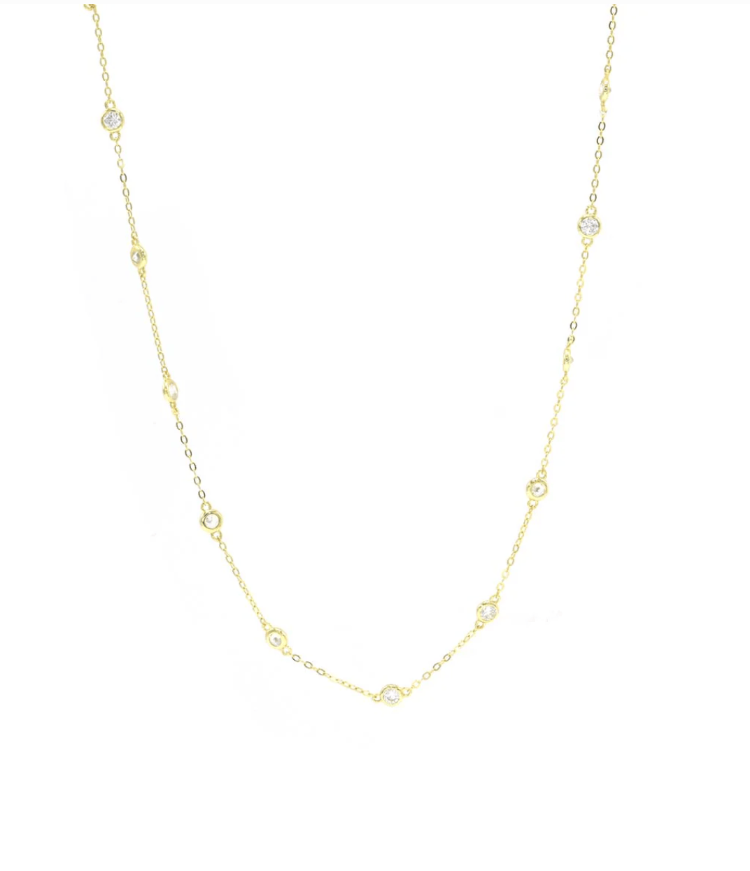 Circle CZ Chain Dainty Necklace Sterling Silver-Necklaces-Krush Kandy, Women's Online Fashion Boutique Located in Phoenix, Arizona (Scottsdale Area)