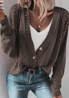 Openwork Button Up Long Sleeve Cardigan-Sweaters-Krush Kandy, Women's Online Fashion Boutique Located in Phoenix, Arizona (Scottsdale Area)