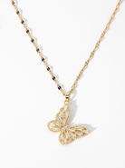 Stainless Steel Cubic Zirconia Butterfly Dainty Necklace-Jewelry-Krush Kandy, Women's Online Fashion Boutique Located in Phoenix, Arizona (Scottsdale Area)