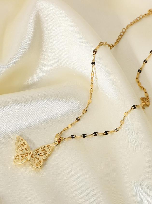 Stainless Steel Cubic Zirconia Butterfly Dainty Necklace-Jewelry-Krush Kandy, Women's Online Fashion Boutique Located in Phoenix, Arizona (Scottsdale Area)