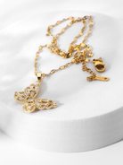 Stainless Steel Cubic Zirconia Butterfly Dainty Necklace-Jewelry-Krush Kandy, Women's Online Fashion Boutique Located in Phoenix, Arizona (Scottsdale Area)