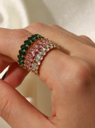 Adjustable Stainless Steel Rhinestone Geometric Dainty Ring-Jewelry-Krush Kandy, Women's Online Fashion Boutique Located in Phoenix, Arizona (Scottsdale Area)