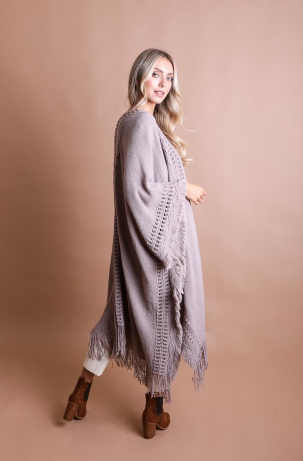 Open Bohemian Ruana Cardigan-Cardigans-Krush Kandy, Women's Online Fashion Boutique Located in Phoenix, Arizona (Scottsdale Area)