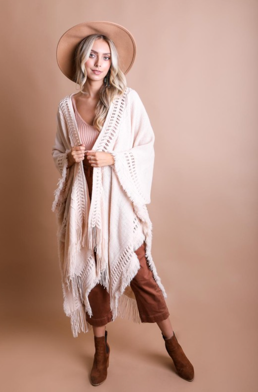 Open Bohemian Ruana Cardigan-Cardigans-Krush Kandy, Women's Online Fashion Boutique Located in Phoenix, Arizona (Scottsdale Area)