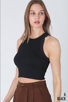Niki Biki Ribbed High Neck Crop Top-Tanks-Krush Kandy, Women's Online Fashion Boutique Located in Phoenix, Arizona (Scottsdale Area)