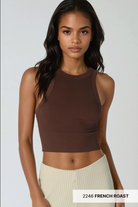 Niki Biki Ribbed High Neck Crop Top-Tanks-Krush Kandy, Women's Online Fashion Boutique Located in Phoenix, Arizona (Scottsdale Area)