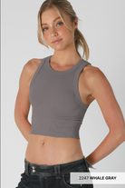 Niki Biki Ribbed High Neck Crop Top-Tanks-Krush Kandy, Women's Online Fashion Boutique Located in Phoenix, Arizona (Scottsdale Area)