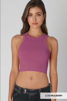 Niki Biki Ribbed High Neck Crop Top-Tanks-Krush Kandy, Women's Online Fashion Boutique Located in Phoenix, Arizona (Scottsdale Area)