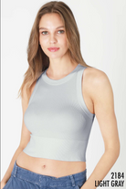 Niki Biki Ribbed High Neck Crop Top-Tanks-Krush Kandy, Women's Online Fashion Boutique Located in Phoenix, Arizona (Scottsdale Area)