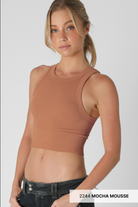 Niki Biki Ribbed High Neck Crop Top-Tanks-Krush Kandy, Women's Online Fashion Boutique Located in Phoenix, Arizona (Scottsdale Area)