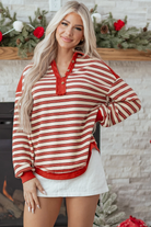Quarter Button-Up Striped Long Sleeve-Long Sleeve Tops-Krush Kandy, Women's Online Fashion Boutique Located in Phoenix, Arizona (Scottsdale Area)