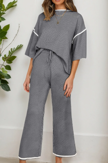 LUXE Contrast Trim 2pc Set-2 Piece Outfit Sets-Krush Kandy, Women's Online Fashion Boutique Located in Phoenix, Arizona (Scottsdale Area)