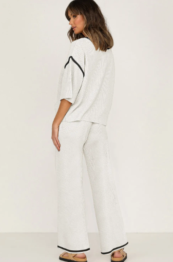 LUXE Contrast Trim 2pc Set-2 Piece Outfit Sets-Krush Kandy, Women's Online Fashion Boutique Located in Phoenix, Arizona (Scottsdale Area)