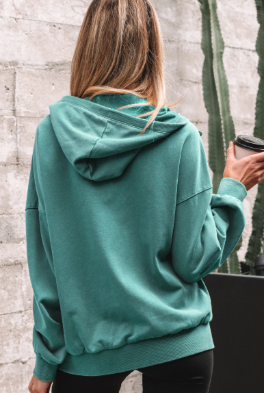 Half Zip Kangaroo Pocket Mineral Wash Baggy Hoodie-Hoodies-Krush Kandy, Women's Online Fashion Boutique Located in Phoenix, Arizona (Scottsdale Area)