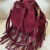 Meet Me at Coachella Suede Bucket Bag with Fringe