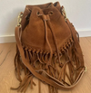 Meet Me at Coachella Suede Bucket Bag with Fringe
