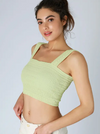 Shirred Square Neck Crop Top