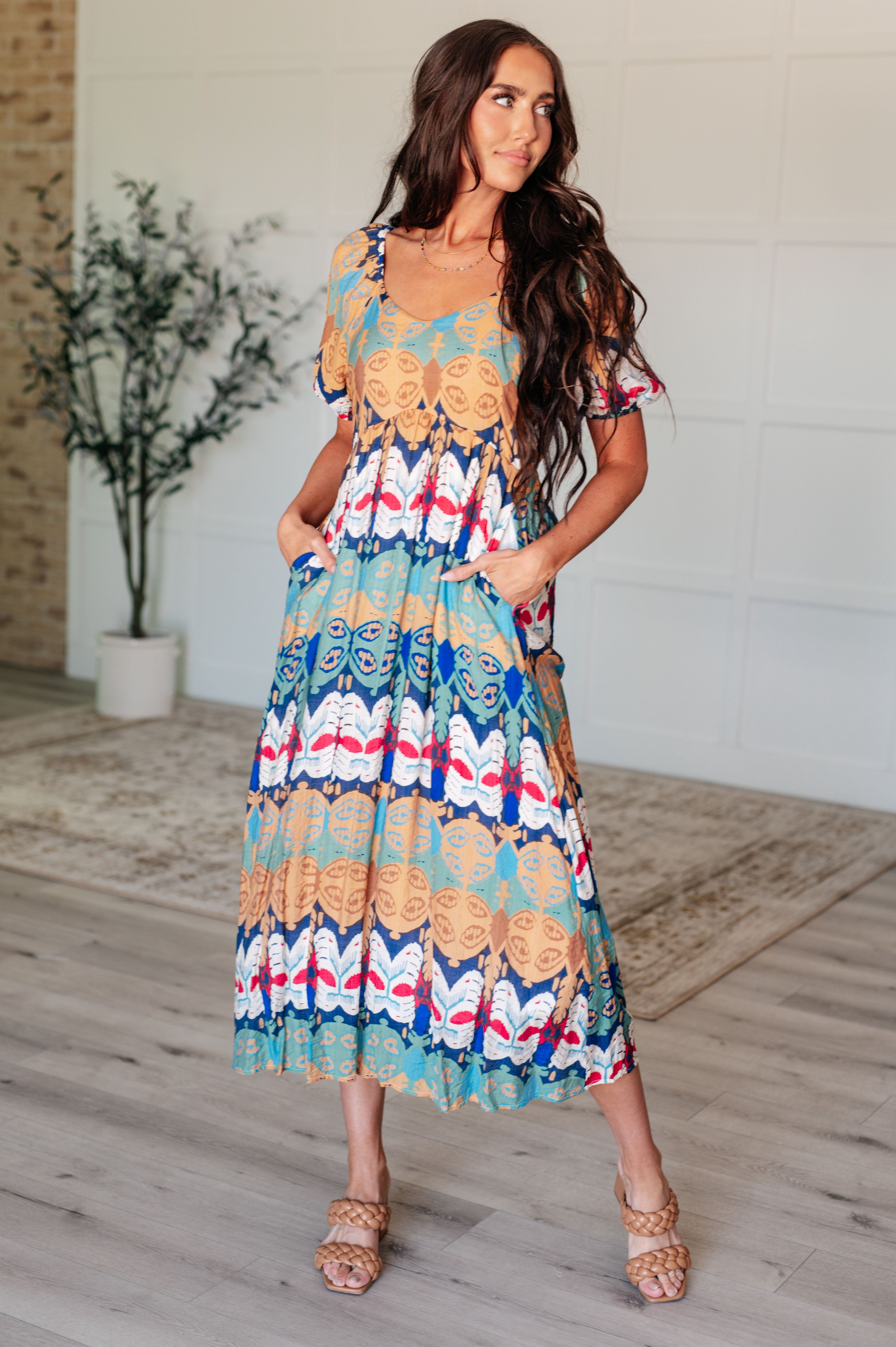 Shaping Reality V-Neck Balloon Sleeve Dress-Dresses-Krush Kandy, Women's Online Fashion Boutique Located in Phoenix, Arizona (Scottsdale Area)