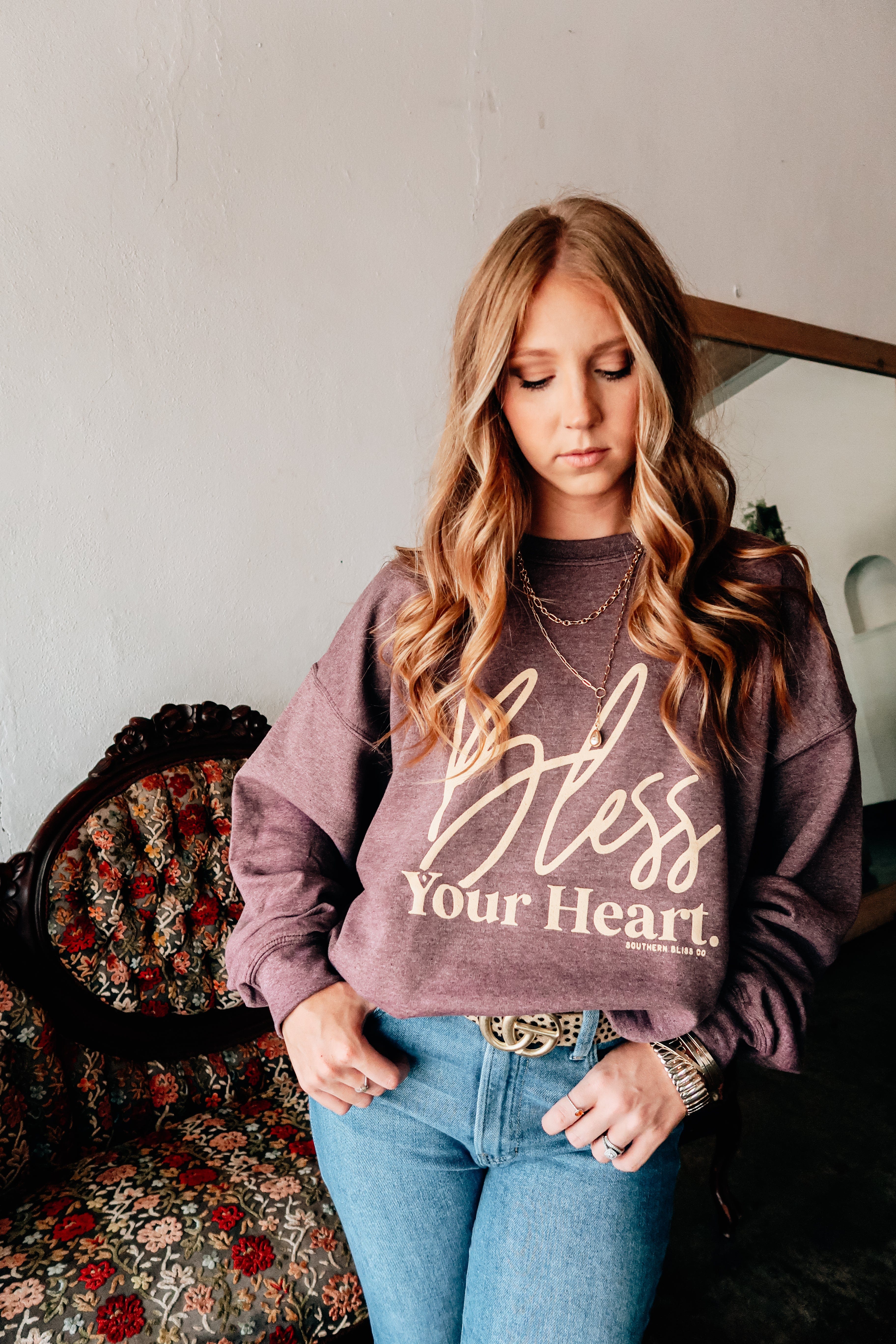 Bless Your Heart Solid Sweatshirt-Sweatshirt-Krush Kandy, Women's Online Fashion Boutique Located in Phoenix, Arizona (Scottsdale Area)