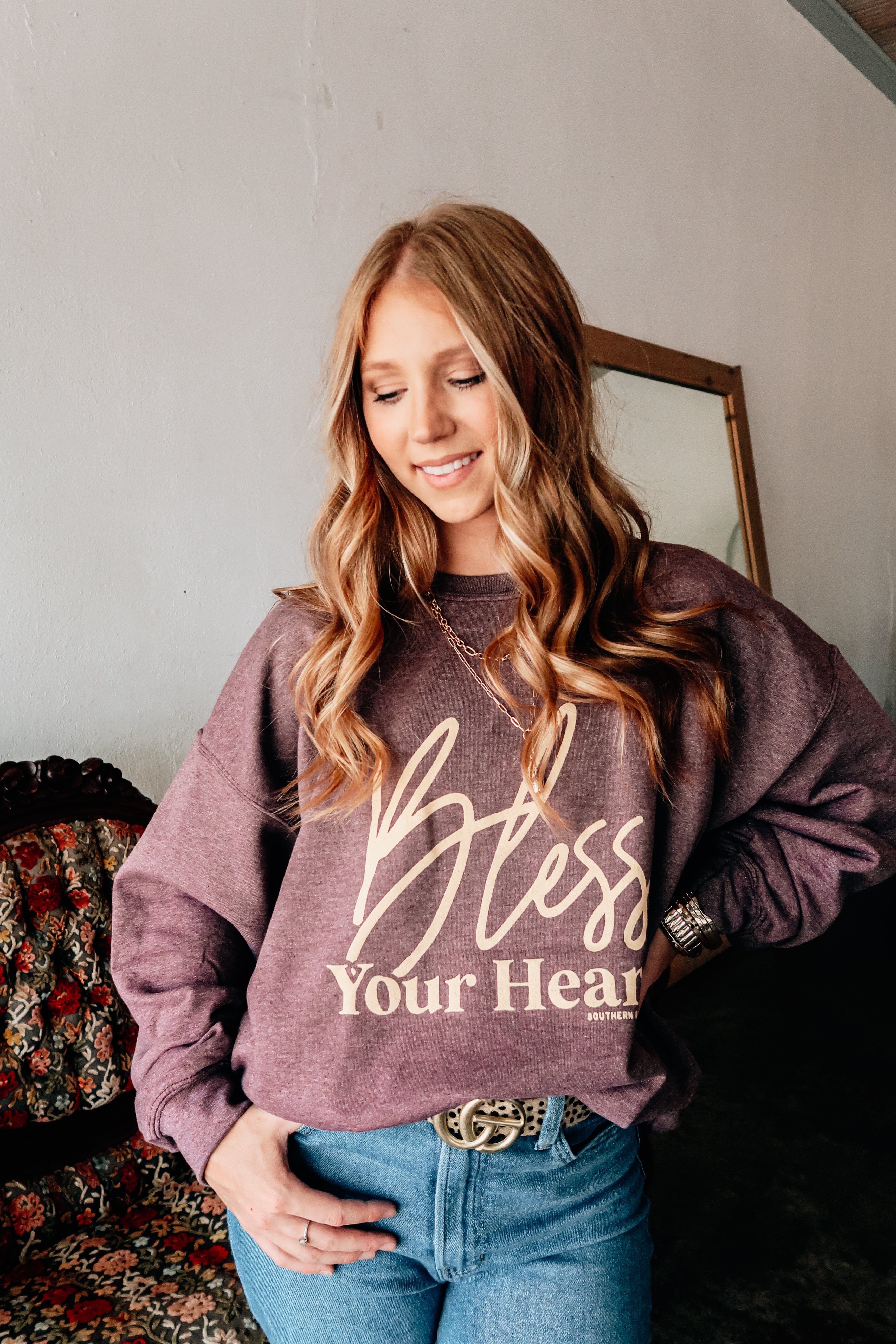 Bless Your Heart Solid Sweatshirt-Sweatshirt-Krush Kandy, Women's Online Fashion Boutique Located in Phoenix, Arizona (Scottsdale Area)