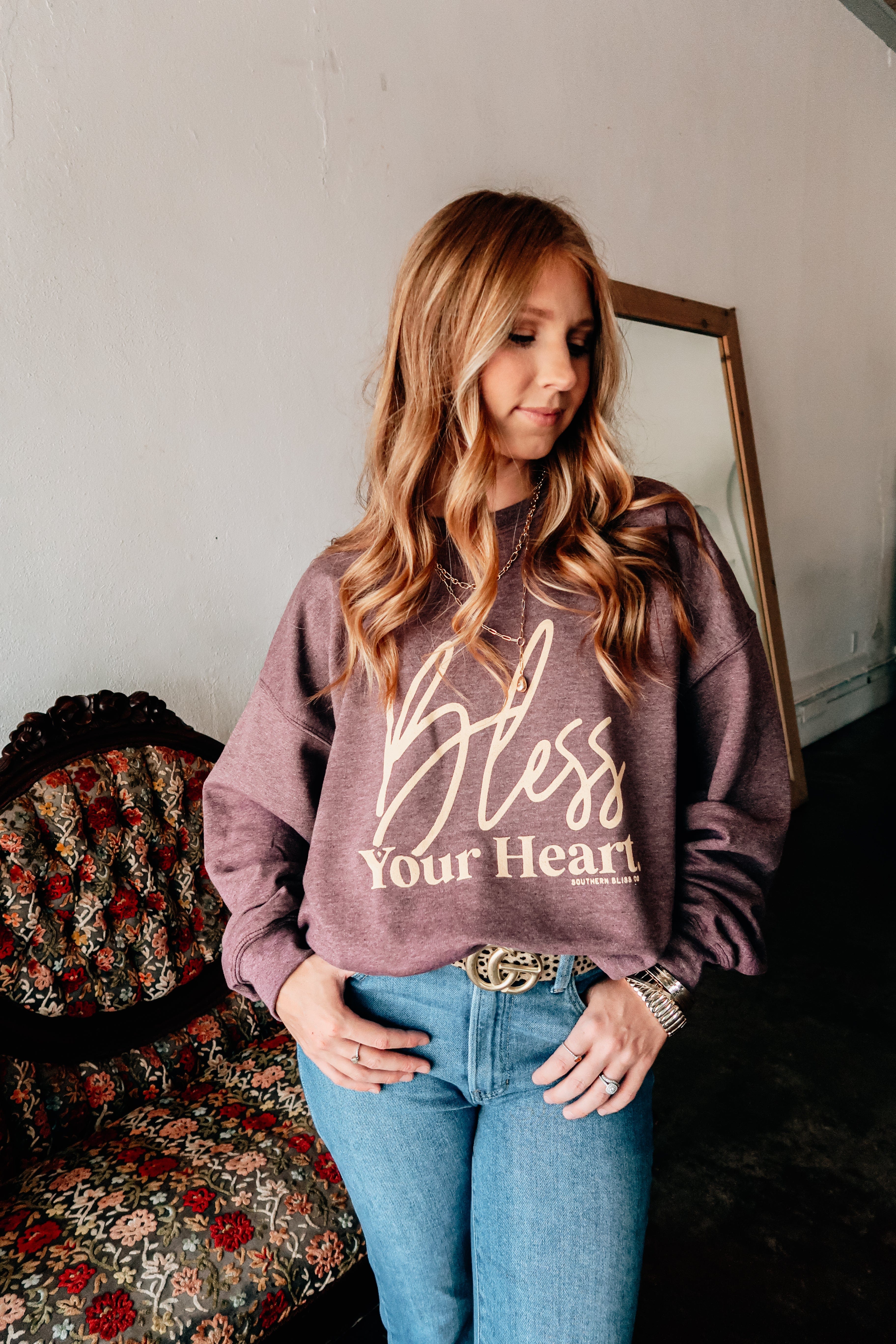 Bless Your Heart Solid Sweatshirt-Sweatshirt-Krush Kandy, Women's Online Fashion Boutique Located in Phoenix, Arizona (Scottsdale Area)